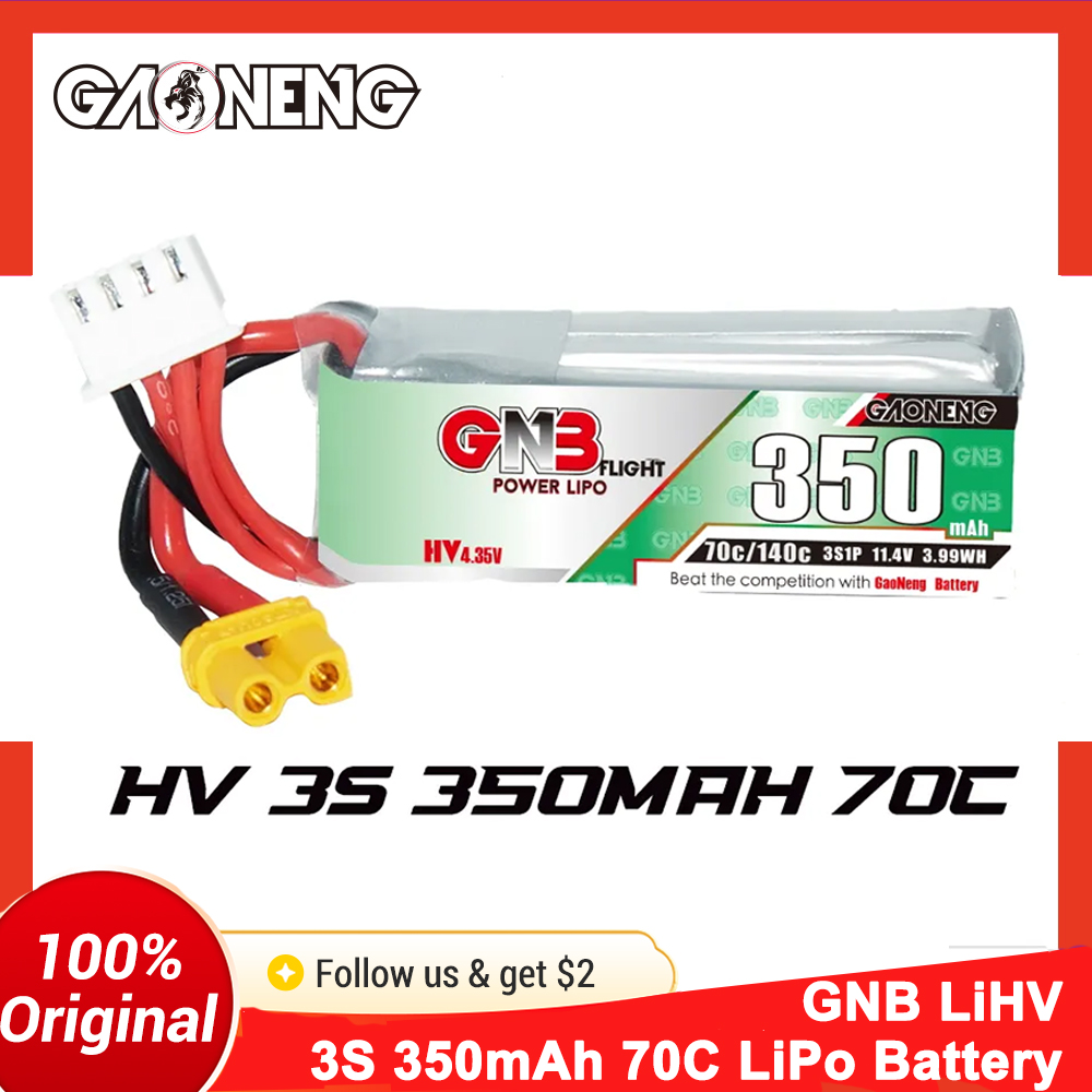 Batería LiPo Gaoneng GNB 350mA - Fpv Drone Goggles reseña y precio